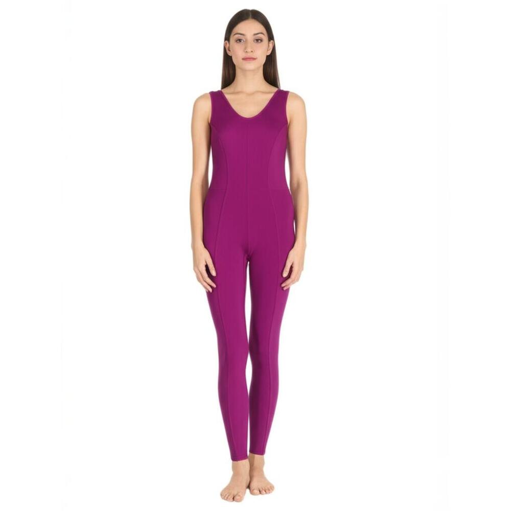 J Dow Fitness Raspberry Rose Full Body Suit Sleeveless Active Stretch Size XL